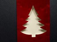 Fluweel Kaart Kerstboom rood OP=OP